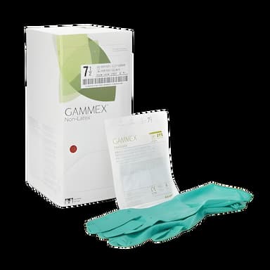 Surgical Glove GAMMEX® Non-Latex Size 7.5 Sterile Polyisoprene Standard Cuff Length Micro-Textured Green Chemo Tested
