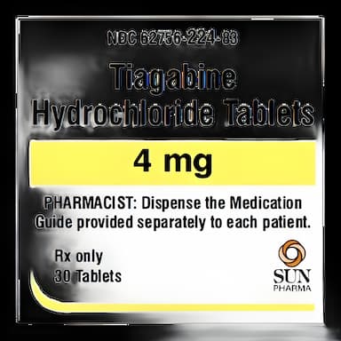 Tiagabine HCl 4 mg Tablet Bottle 30 Tablets