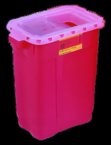 Sharps Container BD™ Red Base 23-1/2 H X 20 W X 14-3/4 D Inch Vertical Entry 17 Gallon - 305665