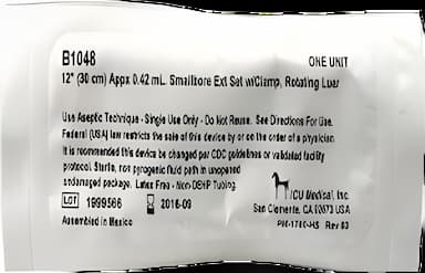 IV Extension Set Small Bore 12 Inch Tubing - B1048