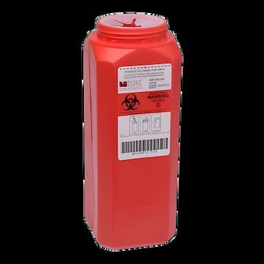Sharps Container Post Medical A.N.D.™ Red Base 10 H X 3 W X 3 D Inch Vertical Entry 0.5 Gallon