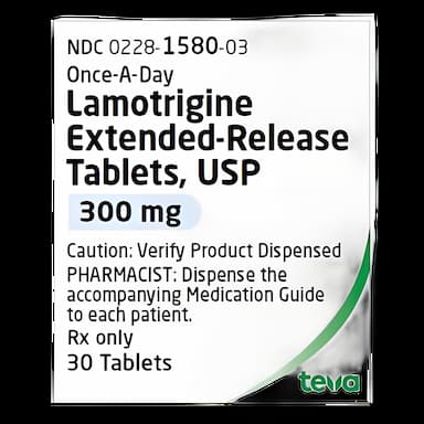 Lamotrigine 300 mg Tablet - 30 Count Bottle by Teva for Seizure Control