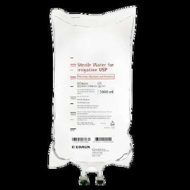Irrigation Solution Sterile Water for Irrigation Not for Injection Flexible Bag 3,000 mL - R8006