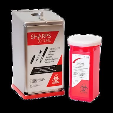Sharps Secure 1.5-Quart Needle Disposal System with Lockable Cabinet