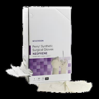McKesson Perry Synthetic Surgical Gloves Size 5.5 - Sterile, Polychloroprene, Chemo Tested