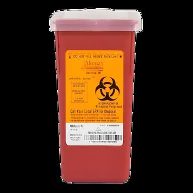 Sharps Container Sharps® Red Base 7 H X 3-1/2 W X 3-1/2 D Inch Vertical Entry 0.25 Gallon