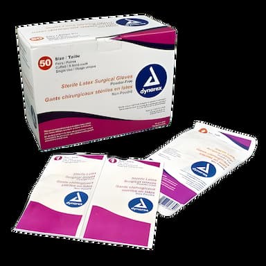 Dynarex Sterile Latex Surgical Gloves Size 8 - Fully Textured, Powder-Free