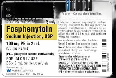 Fosphenytoin Sodium, Preservative Free 100 mg PE / 2 mL Injection Single-Dose Vial 2 mL