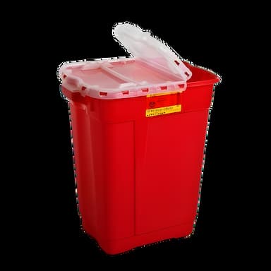 Sharps Container BD™ Red Base 23-1/2 H X 20 W X 14-3/4 D Inch Vertical Entry 17 Gallon - 305610