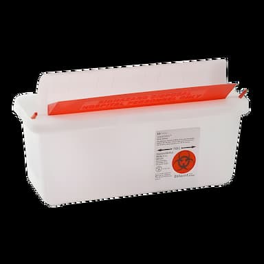 Sharps Container In-Room™ Translucent Base 11 H X 10-3/4 W X 4-3/4 D Inch Horizontal Entry 1.25 Gallon - 85121