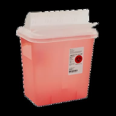 Sharps Container SharpSafety™ Translucent Red Base 12-3/4 H X 7-1/4 D X 10-1/2 W Inch Horizontal Entry 2 Gallon