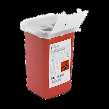 Sharps Container McKesson Prevent® Red Base 6-1/4 H X 4-1/4 W X 4-1/4 D Inch Vertical Entry 0.25 Gallon