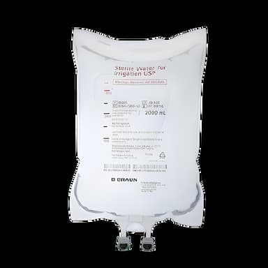 Irrigation Solution Sterile Water for Irrigation Not for Injection Flexible Bag 2,000 mL - R8005