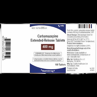 Carbamazepine 400 mg Tablet Bottle 100 Tablets - 16714006501