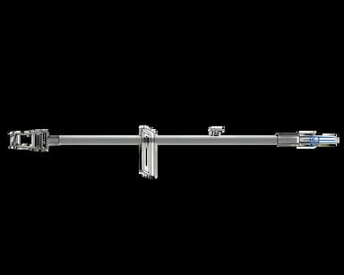 ICU Medical IV Extension Set with Needle-Free Port, Small Bore, 17 Inch Tubing, Bifurcated for Pediatric Use