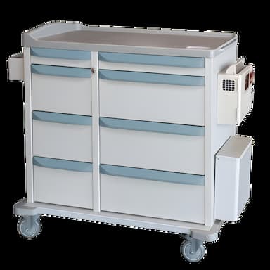 M Series Aluminum Medication Cart M5PC-C-BG-D103-U103-STK with Keylock Narcotic Box