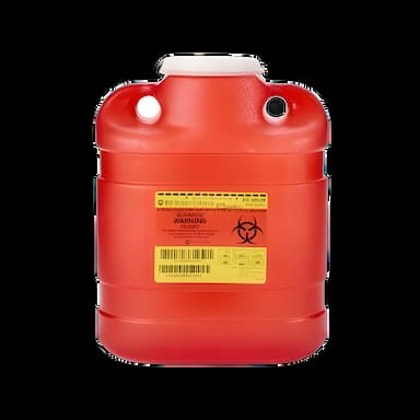 Sharps Container BD™ Red Base 11-1/2 H X 9-2/5 W X 5-3/10 D Inch Vertical Entry 1.725 Gallon