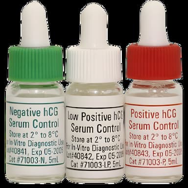 Reproductive Endocrinology Control Set Human Chorionic Godadotropin (hCG) Serum Negative / Low Positive / Positive Level 3 X 2.5 mL