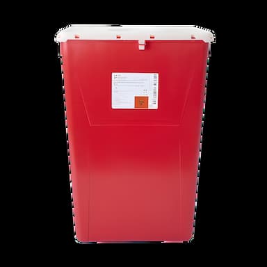 Sharps Container McKesson Prevent® Red Base 24-3/5 H X 17-3/10 W X 13 L Inch Vertical Entry 18 Gallon