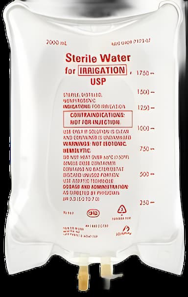 Irrigation Solution Sterile Water for Irrigation Not for Injection Flexible Bag 2,000 mL - 797307