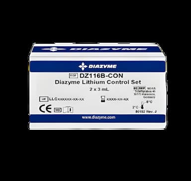 Therapeutic Drug Monitoring Control Set Diazyme Lithium Level 1, 2 2 X 3 mL