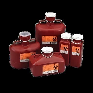 Sharps Container Sharps-Tainer® Red Base 7-3/4 H X 10-1/4 W X 6 D Inch Vertical Entry 1.175 Gallon