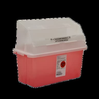 Sharps Container GatorGuard™ Jr Translucent Red Base 14 H X 13 W X 6 D Inch Horizontal Entry 1.25 Gallon