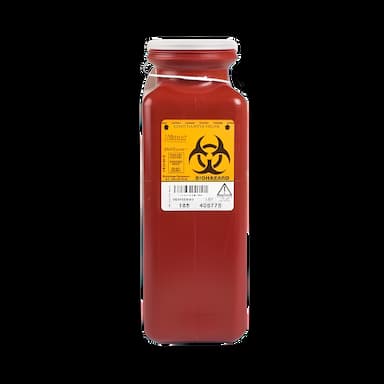 Sharps Container Sharps-Tainer® Red Base 10 H X 3-1/2 W X 3-1/2 D Inch Vertical Entry 0.425 Gallon - 185