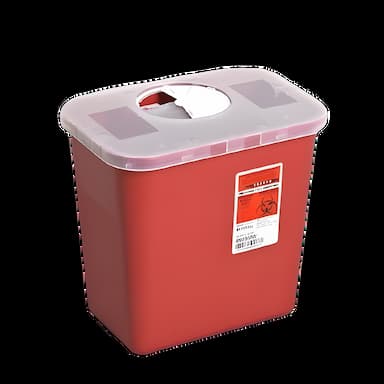 Sharps Container Renewables™ Red Base 10 H X 10-1/2 W X 7-1/4 D Inch Vertical Entry 2 Gallon