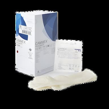 Surgical Glove GAMMEX® Non-Latex PI Size 7.5 Sterile Polyisoprene Standard Cuff Length Micro-Textured White Chemo Tested