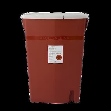 Sharps Container SharpSafety™ Red Base 26 H X 18-1/4 W X 12-3/4 D Inch Horizontal Entry 18 Gallon - 8991