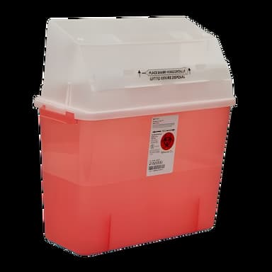 Sharps Container GatorGuard™ In-Room™ Translucent Red Base 8-3/4 H X 12-1/4 W X 12-1/4 D Inch Horizontal Entry 2 Gallon