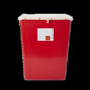 Sharps Container McKesson Prevent® Red Base 20-4/5 H X 17-3/10 W X 13 L Inch Vertical Entry 12 Gallon