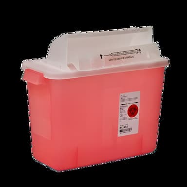 Sharps Container SharpStar™ In-Room™ Translucent Red Base 11-3/4 H X 13-3/4 W X 6 D Inch Horizontal Entry 2 Gallon