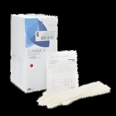 Surgical Glove GAMMEX® Non-Latex PI Size 6 Sterile Polyisoprene Standard Cuff Length Micro-Textured White Chemo Tested