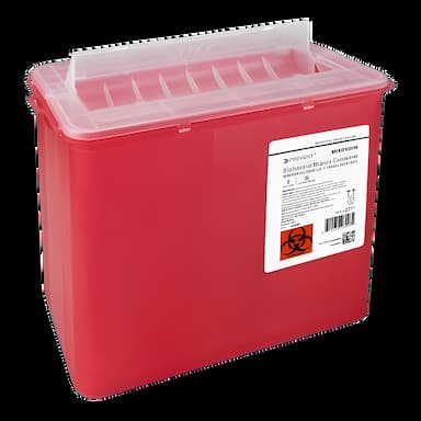 Sharps Container McKesson Prevent® Translucent Red Base 9-1/4 H X 10 W X 6 D Inch Horizontal Entry 2 Gallon