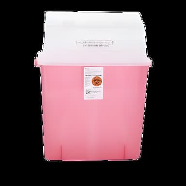 Sharps Container GatorGuard™ In-Room™ Translucent Red Base 20-1/2 H X 14 W X 6 D Inch Horizontal Entry 3 Gallon