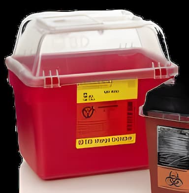 Dynarex® 2 Gallon Sharps Container with Red Base for Safe Needle Disposal