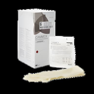 Surgical Glove GAMMEX® Non-Latex Sensitive Size 6 Sterile Polychloroprene Standard Cuff Length Micro-Textured Cream Chemo Tested