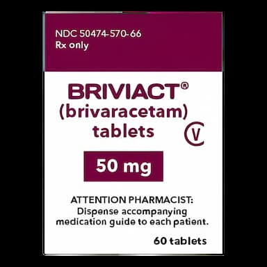 Brivaracetam 50 mg Tablets - Anticonvulsant Medication by UCB Pharmaceutical