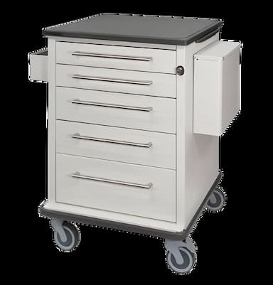 Medication Cart 25.2 X 28 X 40 Inch White Drawer Heights 4″, 6″, 9″