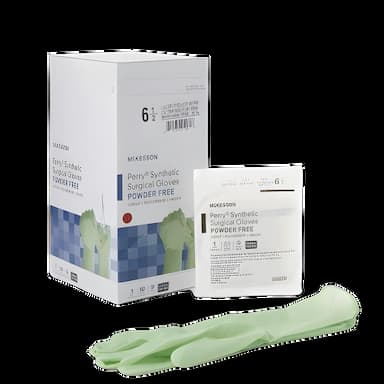 McKesson Perry Performance Plus Surgical Gloves Size 6.5 - Sterile, Polyisoprene, Chemo Tested