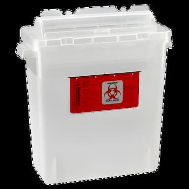 Sharps Container Bemis™ Sentinel Translucent Base 15 H X 13-7/8 L X 6-7/8 W Inch Horizontal Entry 3 Gallon