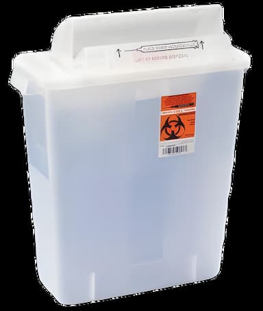 Sharps Container SharpStar™ In-Room™ Translucent Red Base 16-1/2 H X 13-3/4 W X 6 D Inch Horizontal Entry 3 Gallon - 8536SA