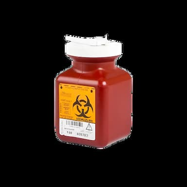 Sharps Container Sharps-Tainer® Red Base 5 H X 3-1/2 W X 3-1/2 D Inch Vertical Entry 0.175 Gallon - 158