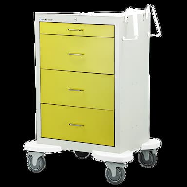 Medication Cart Steel 25 X 32 X 46-1/4 Inch Yellow / Gray
