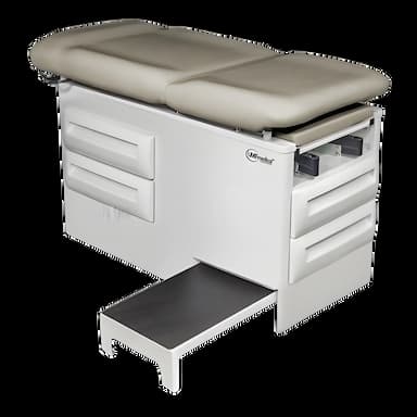 UMF Medical 5240-145CL Mocha Galvanized Steel Exam Table with Articulating Back and 4 Storage Drawers