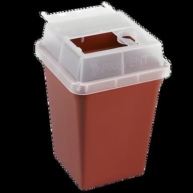 Heathrow Scientific 0.25 Gallon Sharps Container with Red Base for Safe Needle Disposal