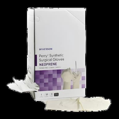 McKesson Perry Synthetic Neoprene Surgical Gloves Size 7.5 - Sterile, Powder-Free