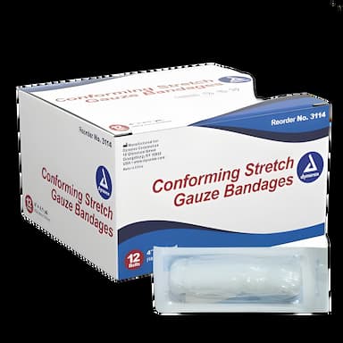 Conforming Bandage Dynarex® 4 Inch X 4-1/10 Yard 1 per Pouch Sterile 1-Ply Roll Shape